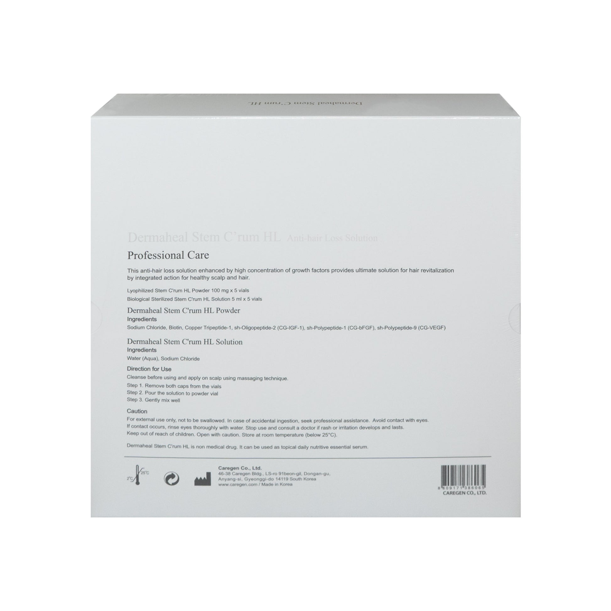Stem C'num HL anti-hair loss solution packaging on a white background