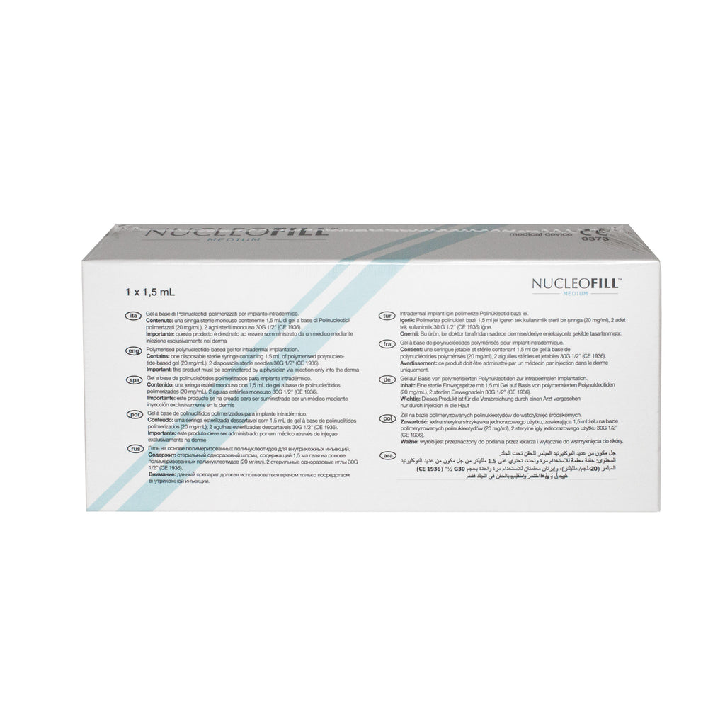 Nucleofill packaging box on a white background