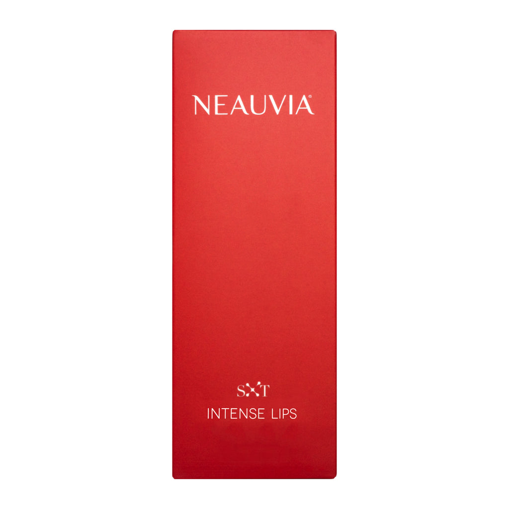 Red packaging of NEAUVIA Intense Lips on a white background