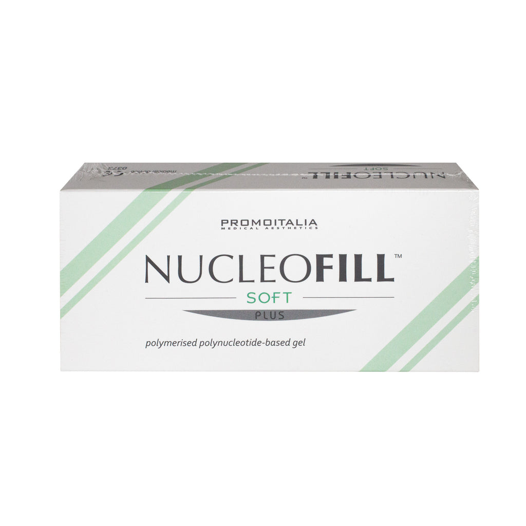Box of Nucleofill Soft Plus gel by Promotalia on a white background