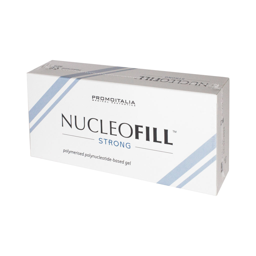 Box of NucleoFill Strong medical product on a white background