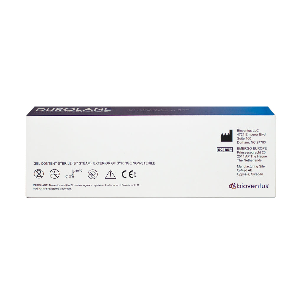 Box of Durolane by Bioventus on a white background