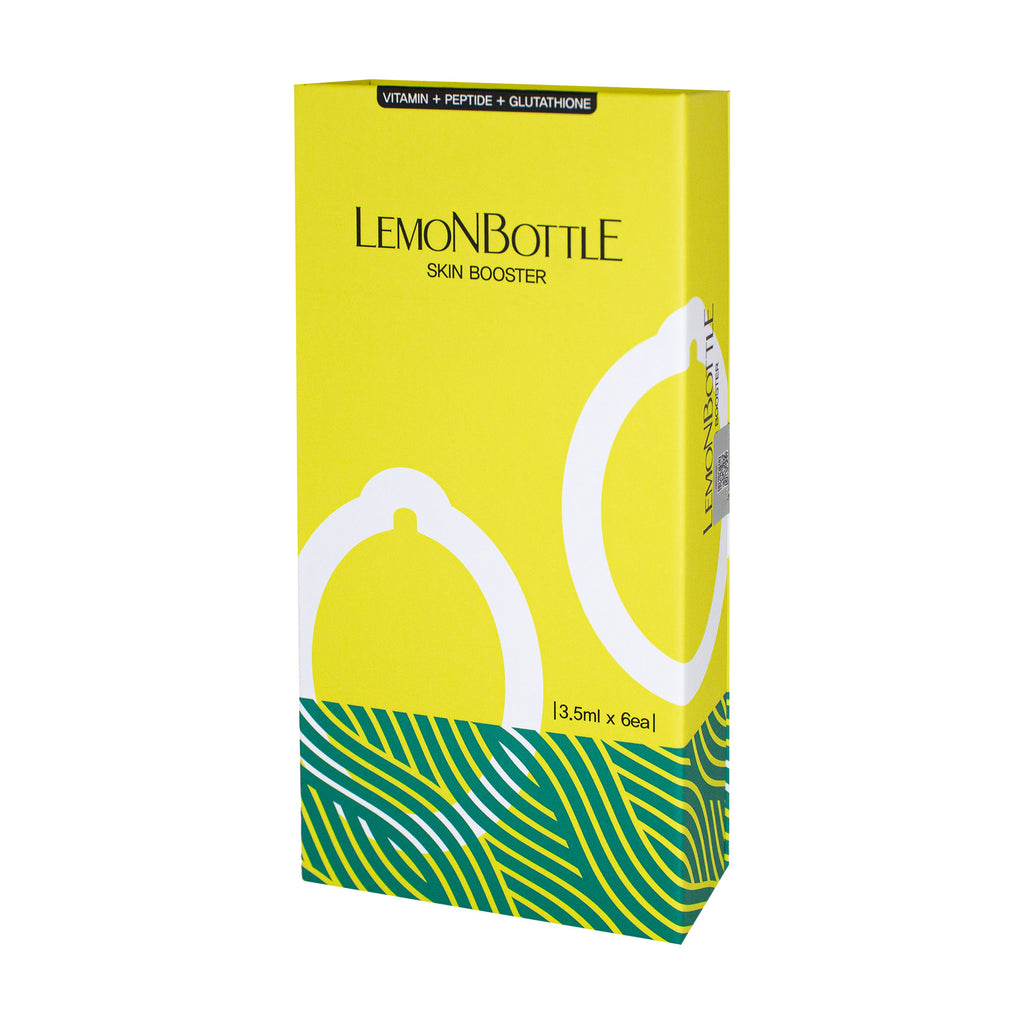 Yellow box of LemonBottle Skin Booster with white bottle design on a white background
