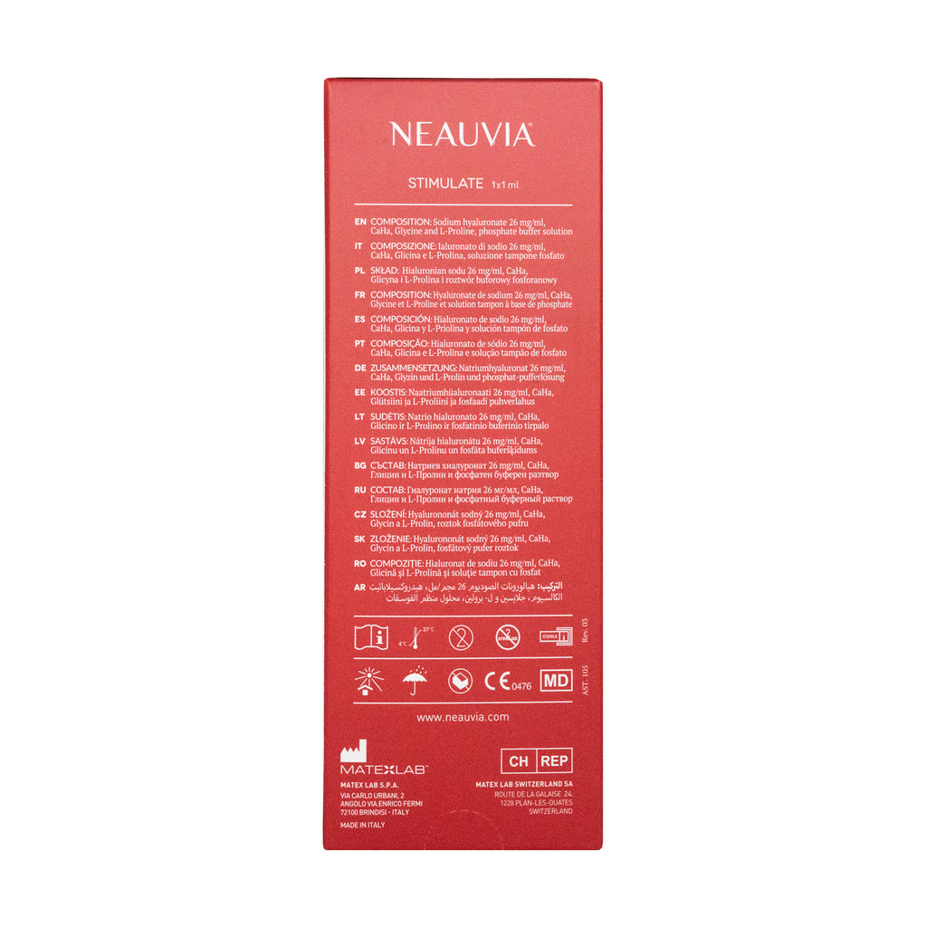Red Neauvia packaging with text on a white background
